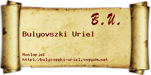 Bulyovszki Uriel névjegykártya
